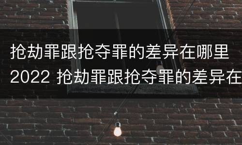 抢劫罪跟抢夺罪的差异在哪里2022 抢劫罪跟抢夺罪的差异在哪里2022年