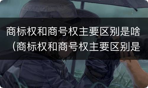 商标权和商号权主要区别是啥（商标权和商号权主要区别是啥呢）