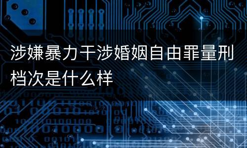 涉嫌暴力干涉婚姻自由罪量刑档次是什么样