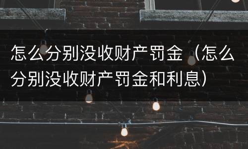 怎么分别没收财产罚金（怎么分别没收财产罚金和利息）