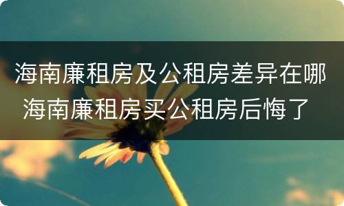 海南廉租房及公租房差异在哪 海南廉租房买公租房后悔了