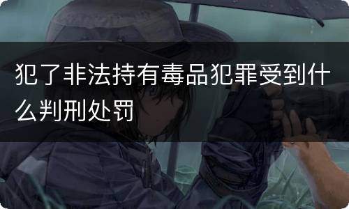 犯了非法持有毒品犯罪受到什么判刑处罚