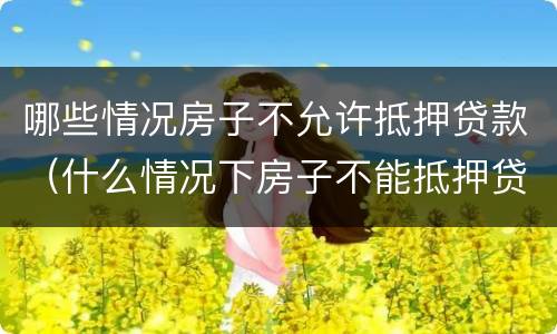 哪些情况房子不允许抵押贷款（什么情况下房子不能抵押贷款）