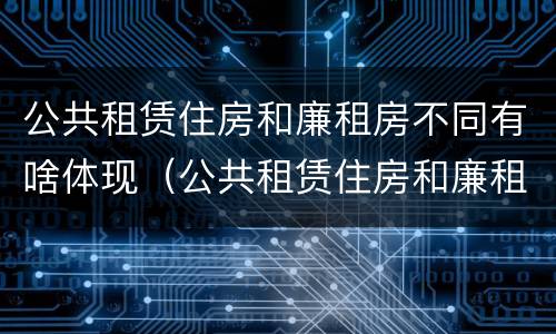公共租赁住房和廉租房不同有啥体现（公共租赁住房和廉租房不同有啥体现呢）
