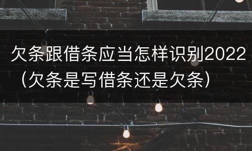 欠条跟借条应当怎样识别2022（欠条是写借条还是欠条）