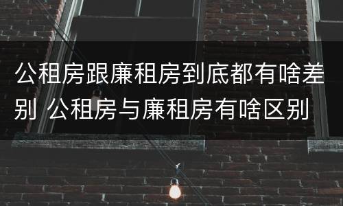 公租房跟廉租房到底都有啥差别 公租房与廉租房有啥区别