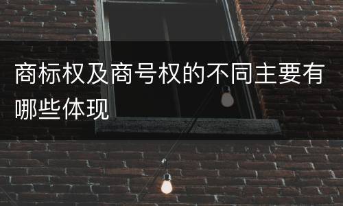 商标权及商号权的不同主要有哪些体现