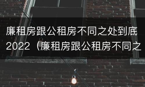 廉租房跟公租房不同之处到底2022（廉租房跟公租房不同之处到底2022年怎么办）