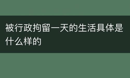 被行政拘留一天的生活具体是什么样的