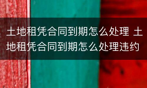 土地租凭合同到期怎么处理 土地租凭合同到期怎么处理违约