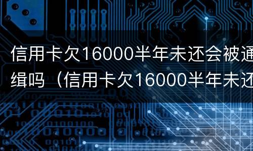 信用卡欠16000半年未还会被通缉吗（信用卡欠16000半年未还会被通缉吗怎么办）