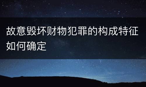 故意毁坏财物犯罪的构成特征如何确定