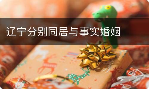 辽宁分别同居与事实婚姻