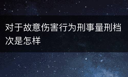 对于故意伤害行为刑事量刑档次是怎样