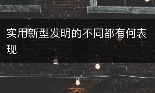 实用新型发明的不同都有何表现