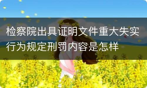 检察院出具证明文件重大失实行为规定刑罚内容是怎样