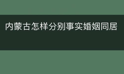 内蒙古怎样分别事实婚姻同居