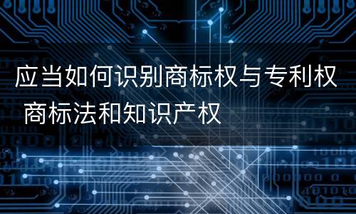 应当如何识别商标权与专利权 商标法和知识产权