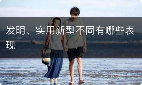 发明、实用新型不同有哪些表现