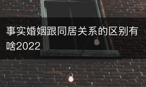 事实婚姻跟同居关系的区别有啥2022