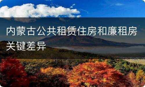 内蒙古公共租赁住房和廉租房关键差异