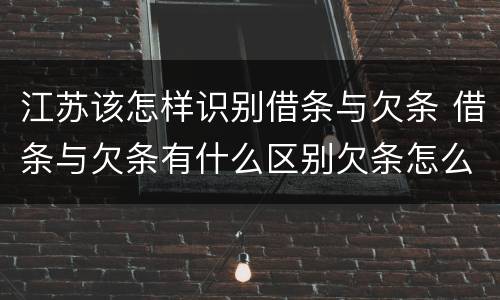 江苏该怎样识别借条与欠条 借条与欠条有什么区别欠条怎么写