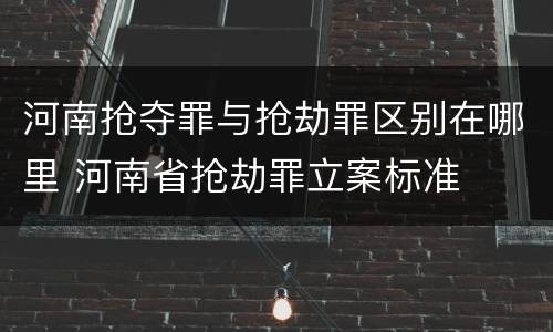 河南抢夺罪与抢劫罪区别在哪里 河南省抢劫罪立案标准