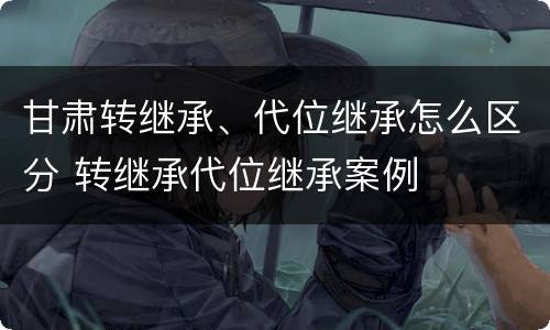 甘肃转继承、代位继承怎么区分 转继承代位继承案例