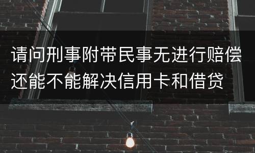请问刑事附带民事无进行赔偿还能不能解决信用卡和借贷