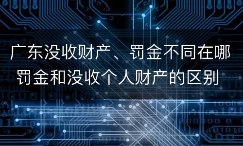 广东没收财产、罚金不同在哪 罚金和没收个人财产的区别