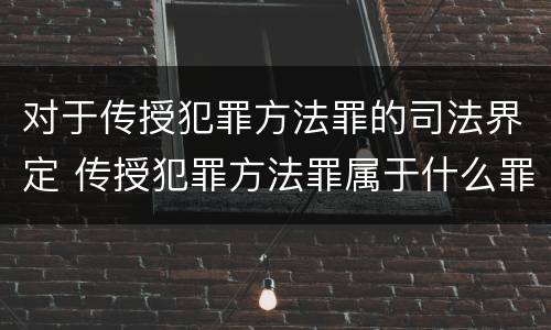 对于传授犯罪方法罪的司法界定 传授犯罪方法罪属于什么罪