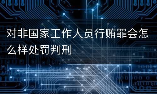 对非国家工作人员行贿罪会怎么样处罚判刑