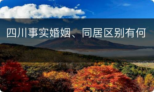 四川事实婚姻、同居区别有何