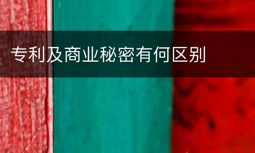 专利及商业秘密有何区别