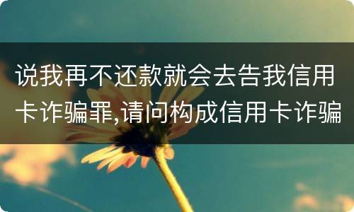 说我再不还款就会去告我信用卡诈骗罪,请问构成信用卡诈骗罪的最低金额是多少