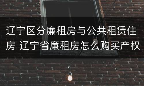 辽宁区分廉租房与公共租赁住房 辽宁省廉租房怎么购买产权