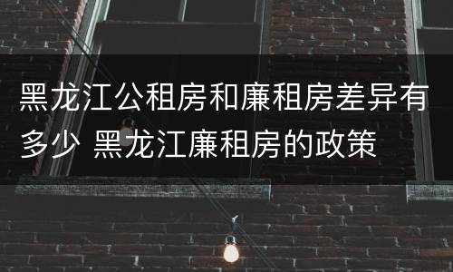 黑龙江公租房和廉租房差异有多少 黑龙江廉租房的政策