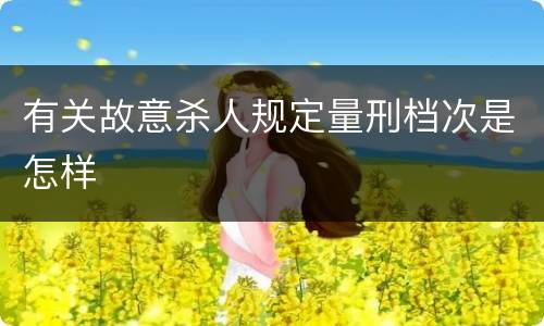 有关故意杀人规定量刑档次是怎样