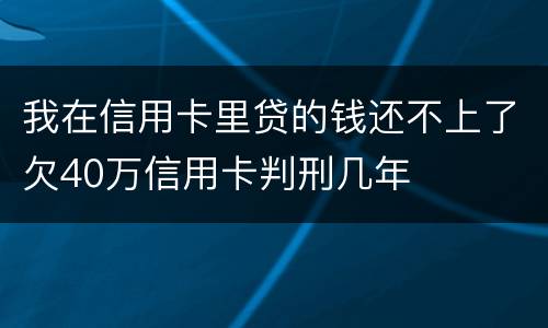 我在信用卡里贷的钱还不上了欠40万信用卡判刑几年
