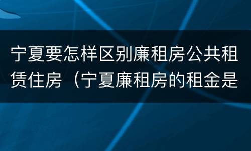 宁夏要怎样区别廉租房公共租赁住房（宁夏廉租房的租金是多少钱）