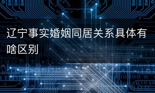 辽宁事实婚姻同居关系具体有啥区别