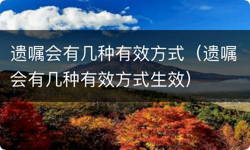 遗嘱会有几种有效方式（遗嘱会有几种有效方式生效）