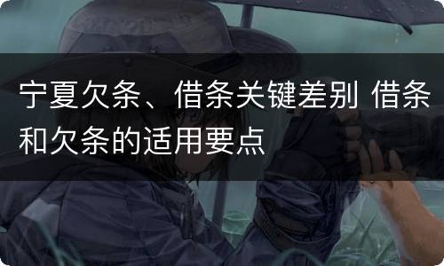 宁夏欠条、借条关键差别 借条和欠条的适用要点