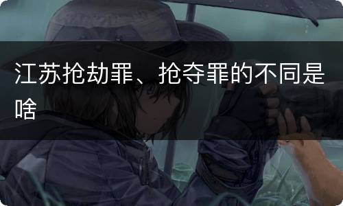 江苏抢劫罪、抢夺罪的不同是啥