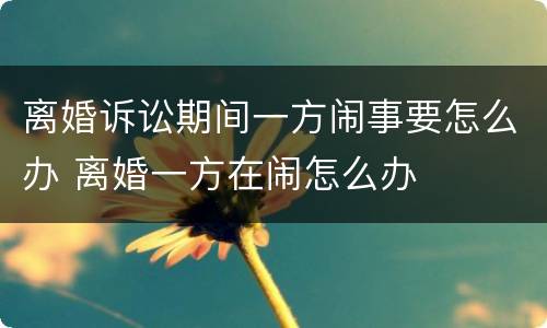 离婚诉讼期间一方闹事要怎么办 离婚一方在闹怎么办