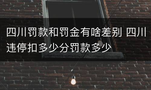 四川罚款和罚金有啥差别 四川违停扣多少分罚款多少