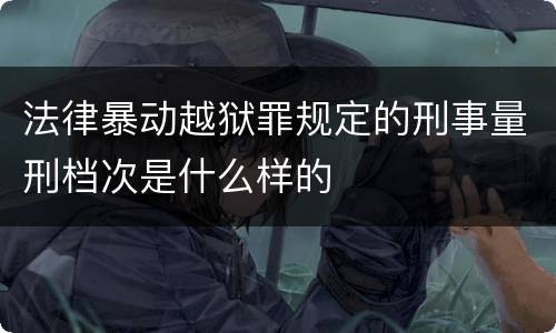 法律暴动越狱罪规定的刑事量刑档次是什么样的