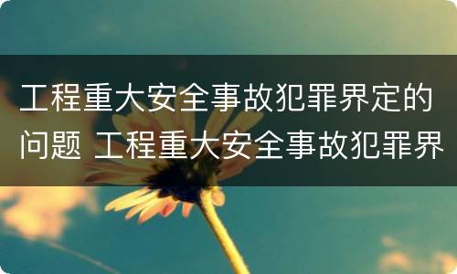 工程重大安全事故犯罪界定的问题 工程重大安全事故犯罪界定的问题有哪些