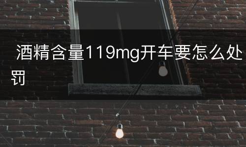  酒精含量119mg开车要怎么处罚
