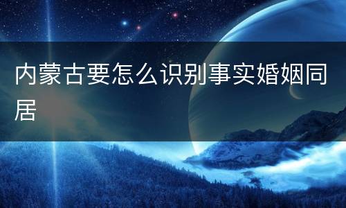 内蒙古要怎么识别事实婚姻同居